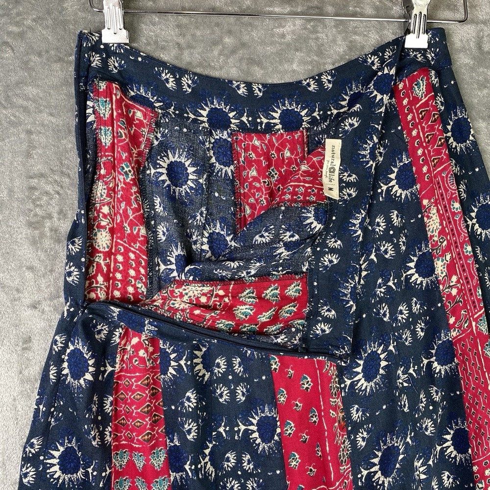 Natural Life Skirt Womens Sz M Floral Mix It Up Patchwork Maxi Boho Artsy Hippie - Picture 4 of 8